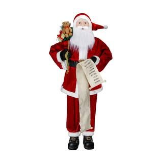 5 ft Standing Santa With List | The Home Depot