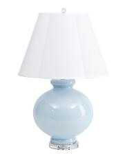 28in Glass Table Lamp With Shaped Shade | TJ Maxx