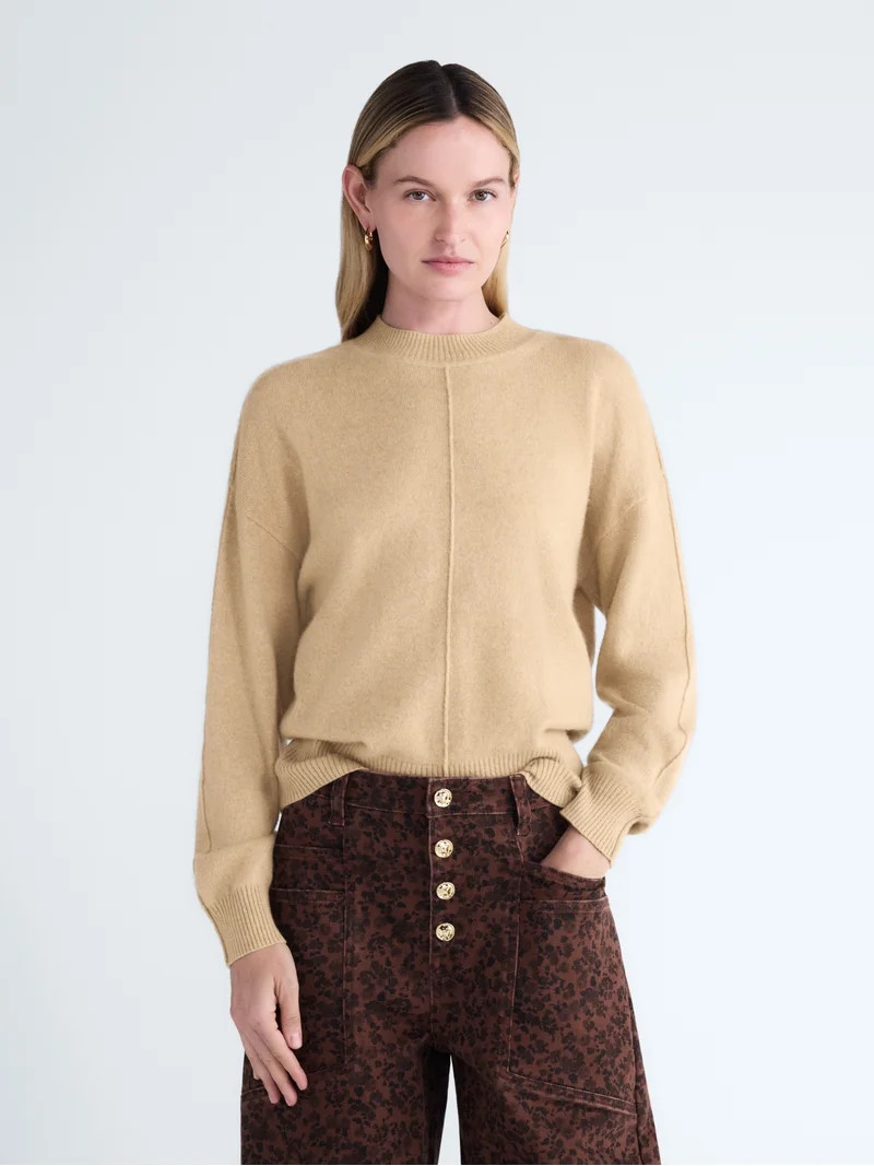 Scoop Women's Cashmere Wedge Sweater, Sizes XS-XXL | Walmart (US)