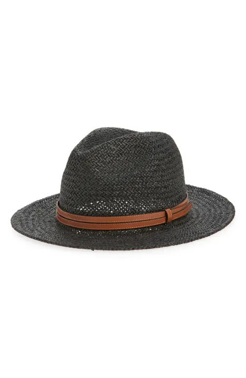 Nordstrom Packable Woven Straw Panama Hat in Black at Nordstrom, Size Large/x-Large | Nordstrom