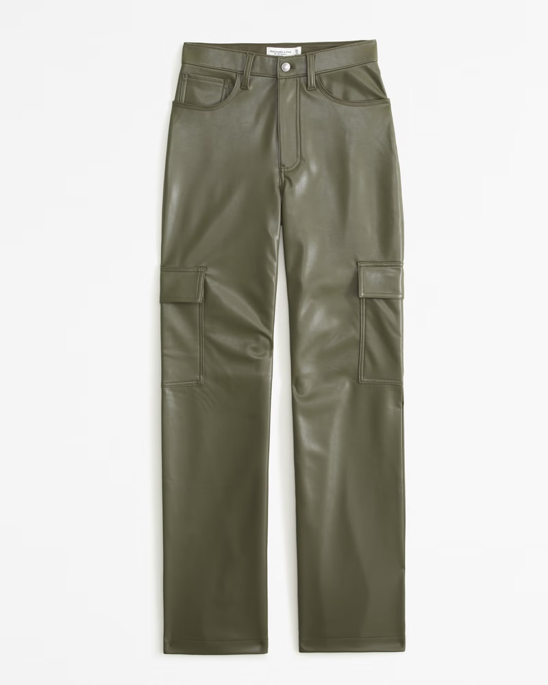 Women's Vegan Leather Cargo 90s Relaxed Pant | Women's Bottoms | Abercrombie.com | Abercrombie & Fitch (US)