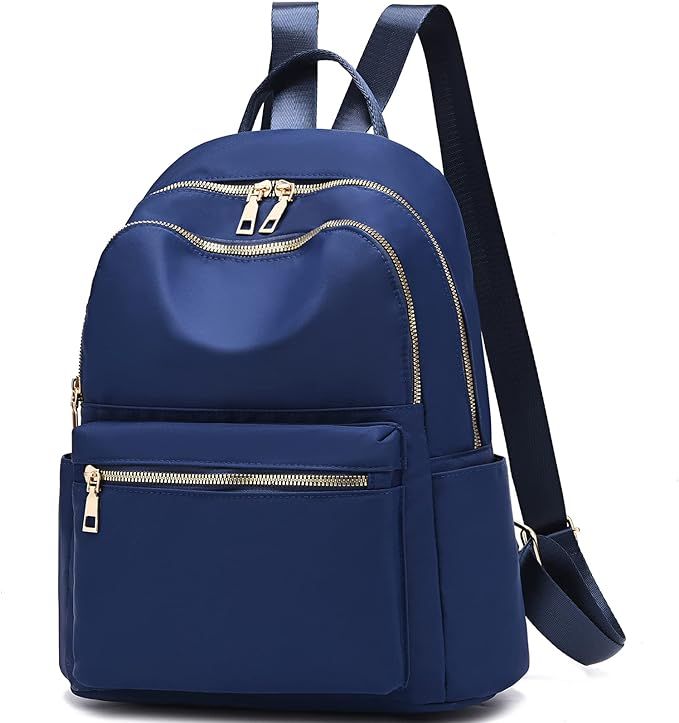 Backpack for Women Nylon Travel Backpack Purse Black Small School Bag | Amazon (US)