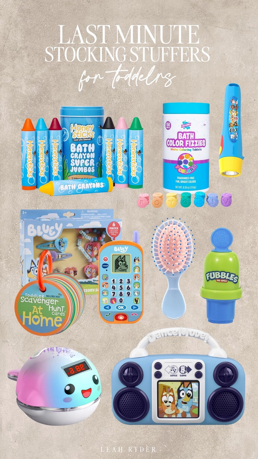 Last minute stocking stuffers for toddlers that are fun, age-appropriate, and easy to order on Amazon. These toddler stocking stuffer ideas include bath toys, sensory toys, music toys, and simple learning toys perfect for ages 1–4. Great small Christmas gifts that fit in stockings and keep little ones engaged without screens. All items are affordable, parent-approved, and available with fast holiday shipping.

#LTKGiftGuide #LTKKids #LTKmomlife