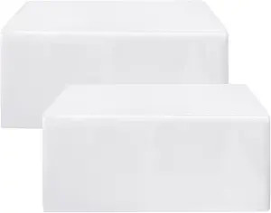 Fitted White Tablecloths For 6 Foot Rectangle Tables,Vendor Booth 2 Pack | Amazon (US)