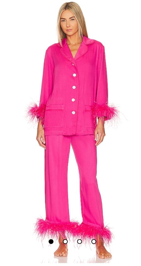 Love these feather trimmed pjs. So chic and can even be worn out  

#LTKSeasonal #LTKHoliday #LTKstyletip