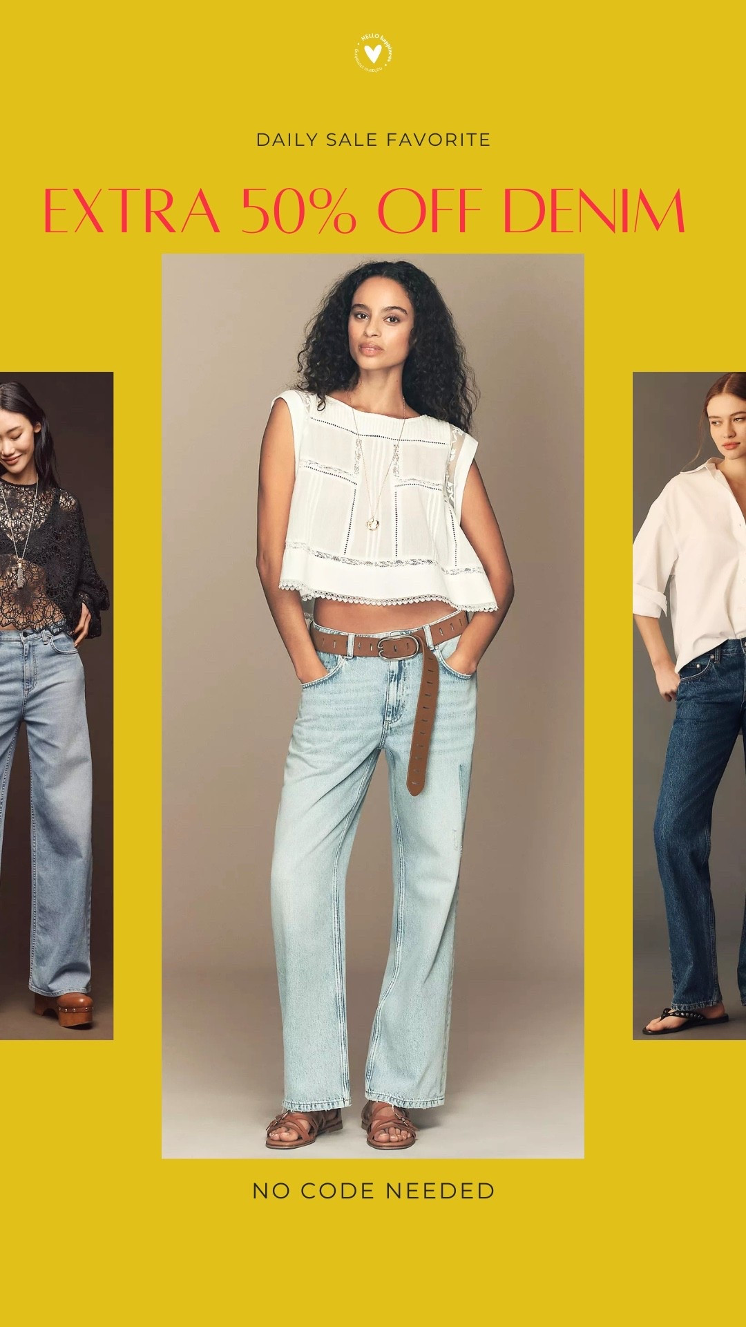 Denim deal of the day 👖 extra 50% off (no code needed!)

#LTKootd #LTKSaleAlert