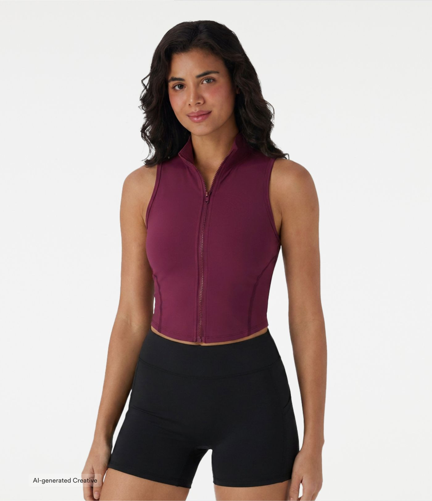 Women\u2019s Halara UltraSculpt\u2122 Stand Collar Zipper Curved Hem Running Tank Top - Halara | HALARA