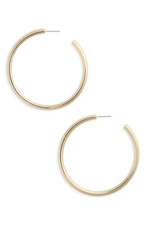 Nordstrom Large Sleek Tube Hoop Earrings in Gold at Nordstrom | Nordstrom