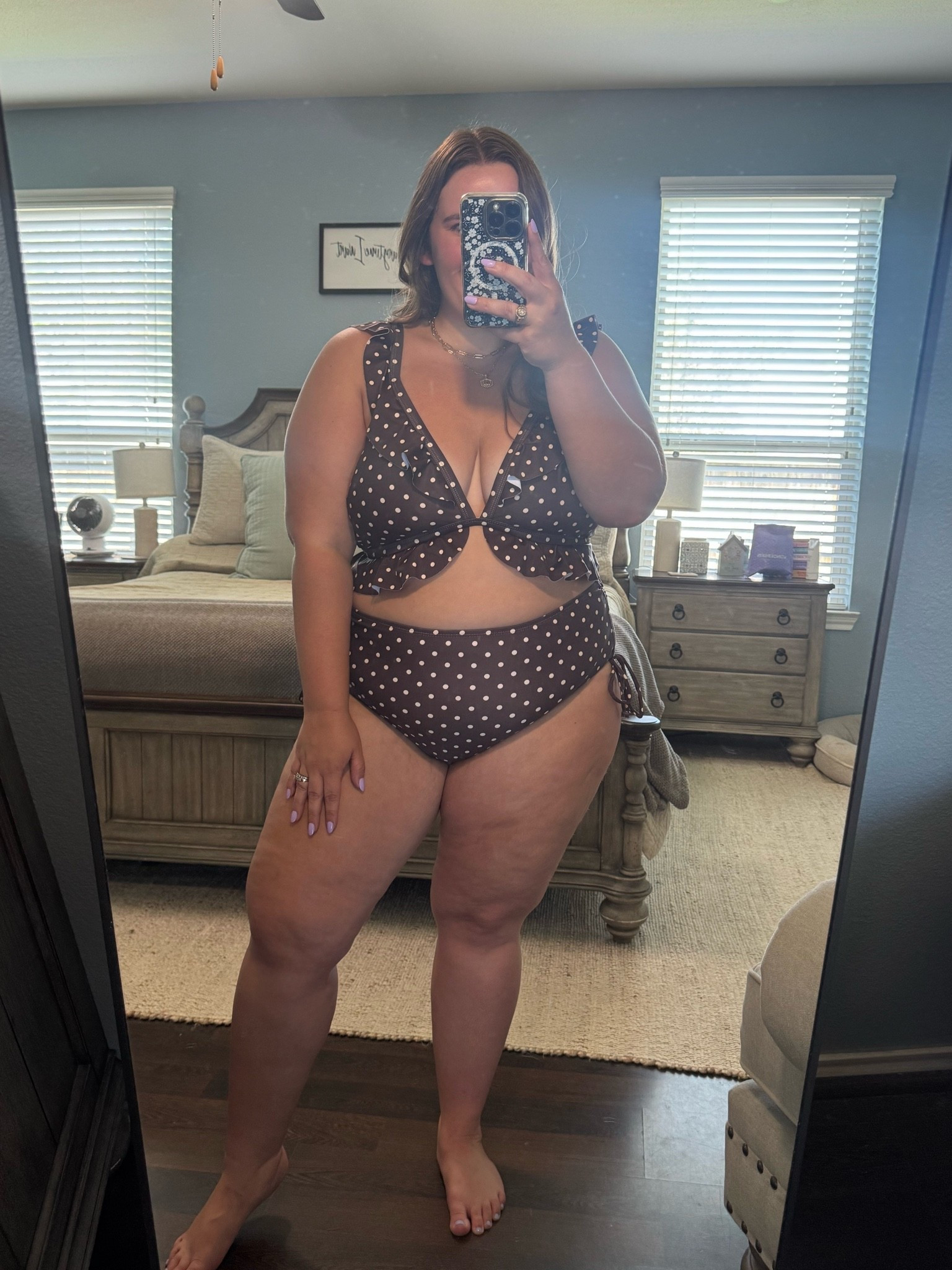 I am obsessed with this brown polka dot SHEIN curve swim suit. The fit is perfect and covers all the right areas. I sized up to a 3X. I’m 5’1 and a size 16.

#LTKPlusSize #LTKootd #LTKSwim