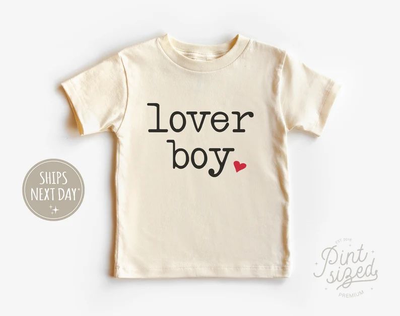 Lover Boy Toddler Shirt Vintage Valentine's Day Boys Shirt Cute Natural Toddler Tee - Etsy | Etsy (US)