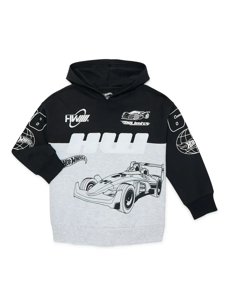 Hot Wheels Boys' Graphic Colorblocked Hoodie Sweatshirt, Sizes 4-18 | Walmart (US)
