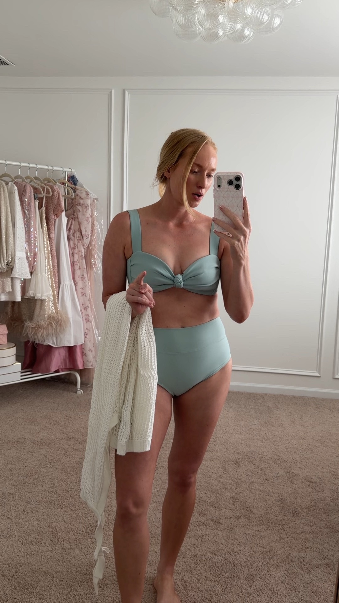 One of my favorite swimsuits! This top is so flattering my and supportive and I love the cut. Wearing a size medium! For the bottoms I’m wearing the high waist with additional coverage in a medium

#LTKmomlife #LTKSwim