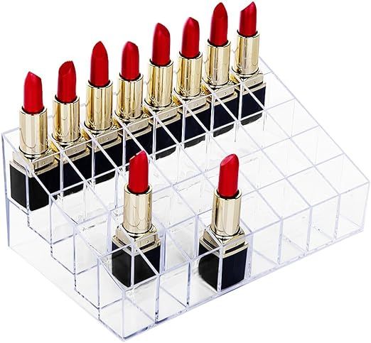 HBlife Lipstick Holder, 40 Spaces Clear Acrylic Lipstick Organizer Display Stand Cosmetic Makeup ... | Amazon (US)
