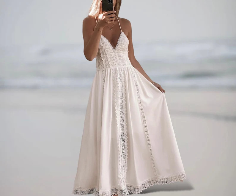 Vestido de novia boho, vestido maxi boho, vestido maxi boho chic, boda boho - Etsy España | Etsy (ES)