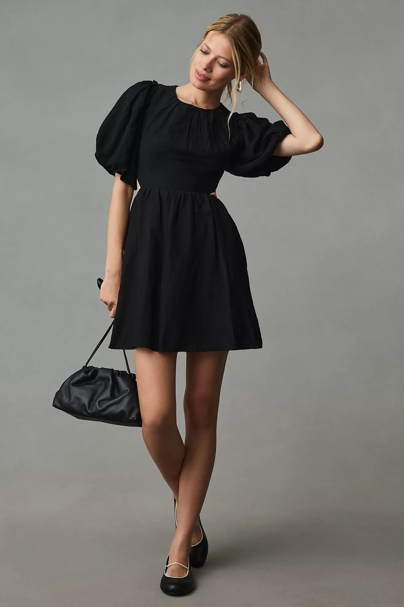 Moon River Open-Back Puff-Sleeve Dress | Anthropologie (US)