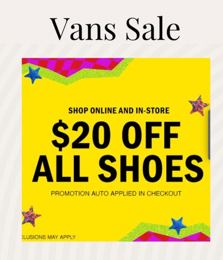 Sale at Vans! $20 off all shoes. 

#LTKshoecrush #LTKsalealert