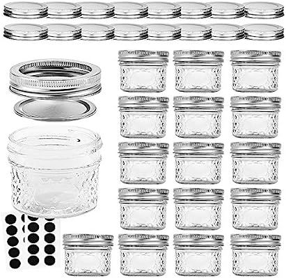 VERONES Mason Jars Canning Jars, 4 OZ Jelly Jars With Regular Lids and Bands, Ideal for Jam, Hone... | Amazon (US)