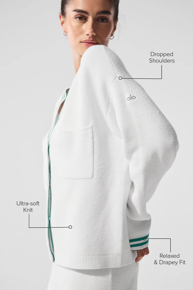 Tennis Club Sweater Knit Cardigan | Alo Yoga (US)