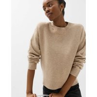 M&S Crew Neck Jumper with Wool Medium Beige | Marks & Spencer (UK)