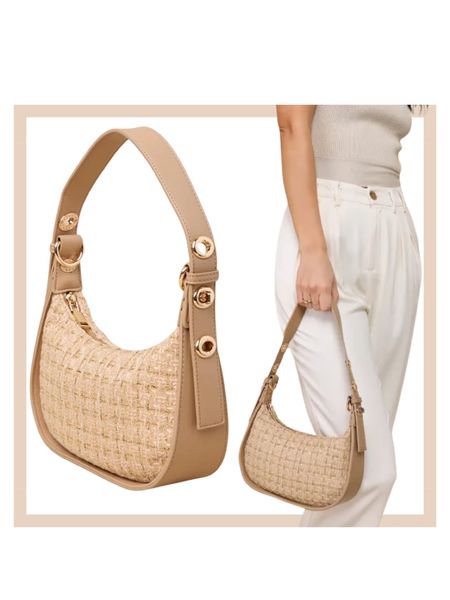 Beige tweed lurex shoulder bag purse

#LTKitbag #LTKstyletip #LTKfindsunder50