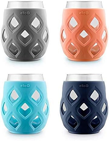 Ello Cru Stemless Wine Glass Set with Silicone Sleeves | Amazon (US)