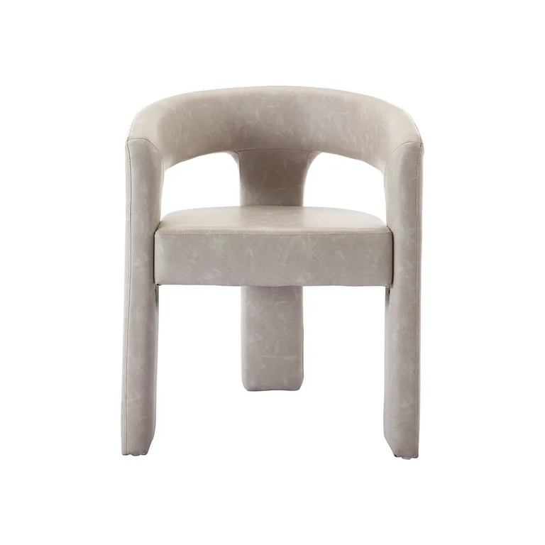 Guyou Modern Faux Leather Upholstered Dining Chair, Cute Barrel Side Armchair Kitchen Chair with ... | Walmart (US)