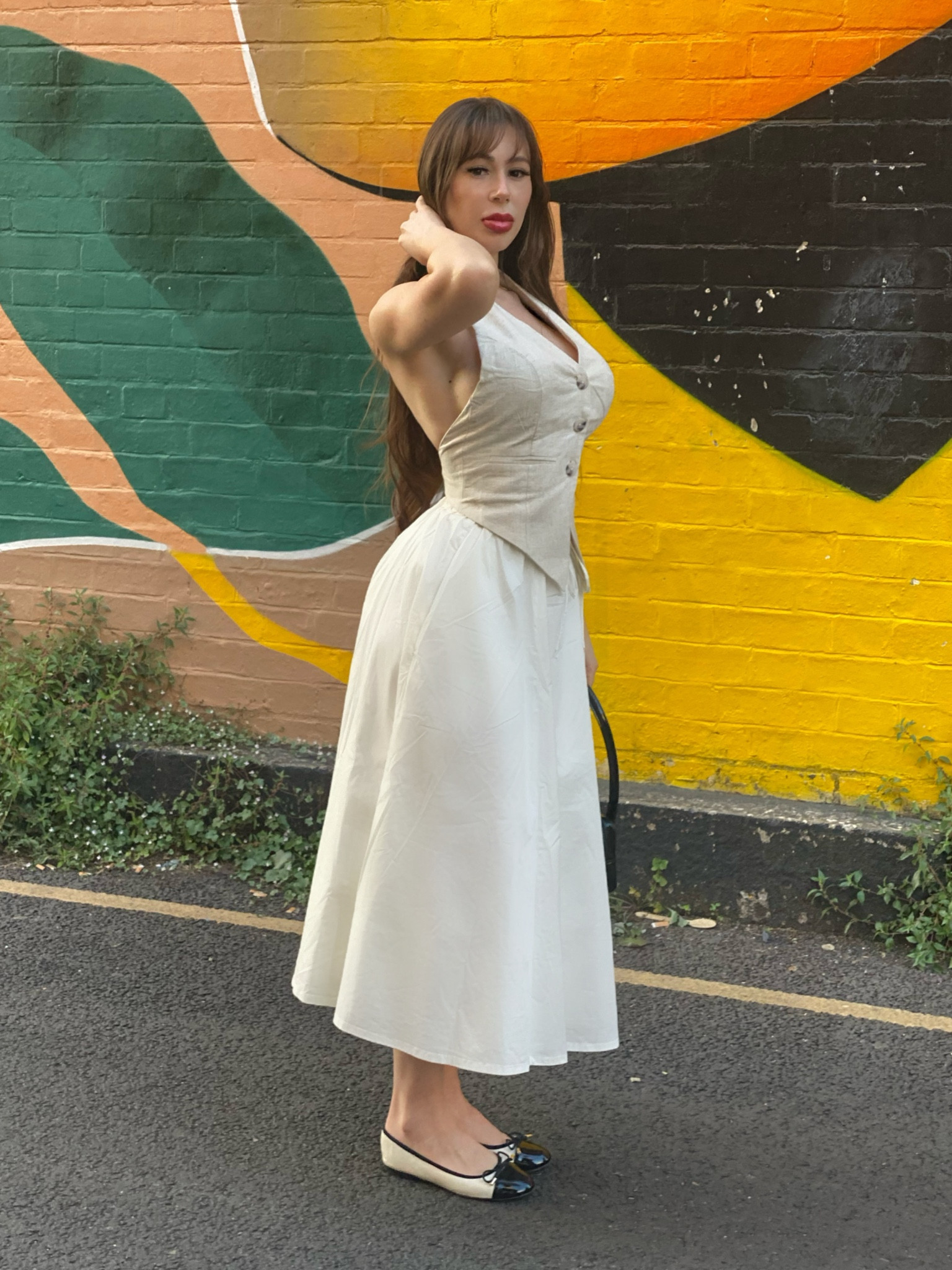 • House of CB • Dune • Stradivarius • 

House of CB Cora Skirt, Dune Ballet Shoes, Stradivarius Linen Look Waist Coat 

Dinner date, holiday outfit, summer outfit, white midi skirt, waist coat, linen outfit, halter neck waist coat, chic outfit, neutral outfit, day date dress, brunch outfit 

#LTKseasonal #Summeroutfit #Linen 

#LTKSummerSale #LTKsummer #LTKuk