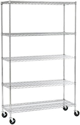 Seville Classics UltraDurable Commercial-Grade 5-Tier NSF-Certified Steel Wire Shelving with Whee... | Amazon (US)