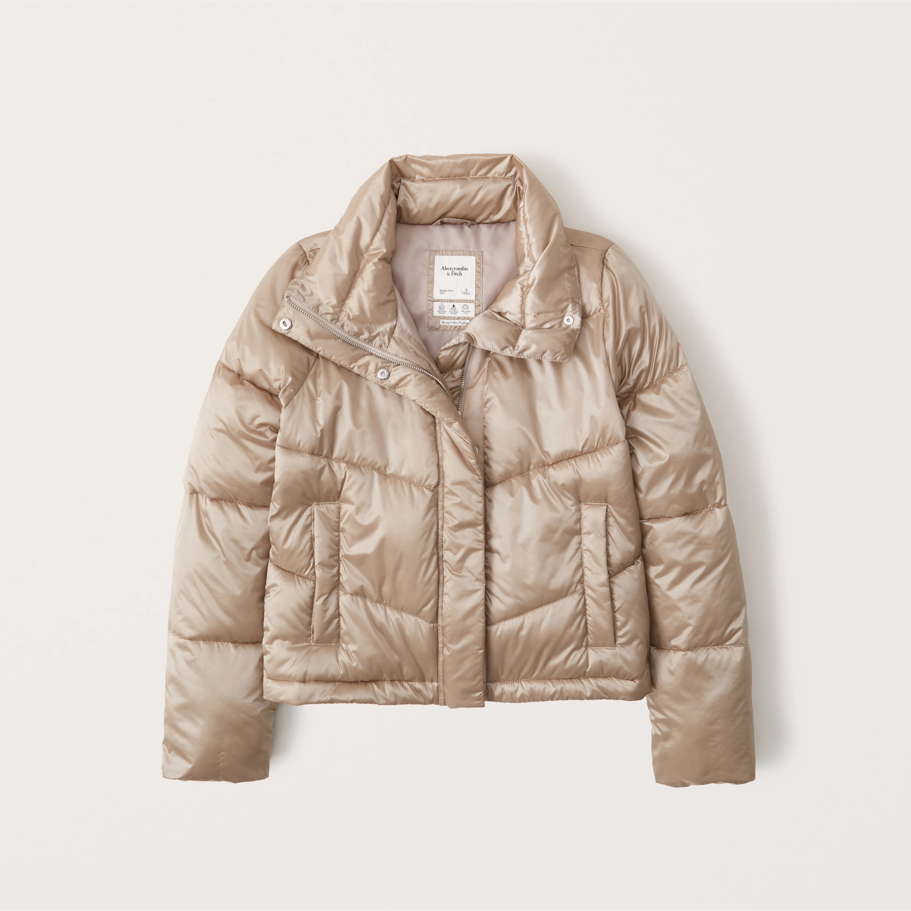Satin Mini Puffer | Abercrombie & Fitch (US)