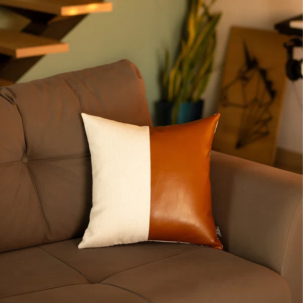 Andice Faux Leather 17" Throw Pillow Cover | Wayfair North America