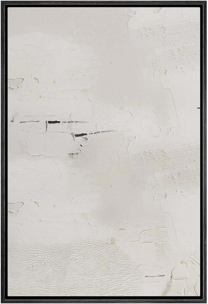 SIGNWIN Framed Canvas Print Wall Art White Grunge Paint Stroke Collage Abstract Shapes Illustrati... | Amazon (US)