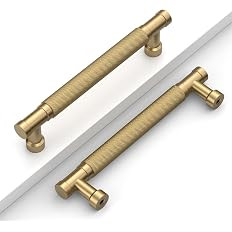 10 Pack 5''(128mm) Champagne Bronze Knurled Cabinet Handles Kitchen Champagne Pulls for Cabinets ... | Amazon (US)
