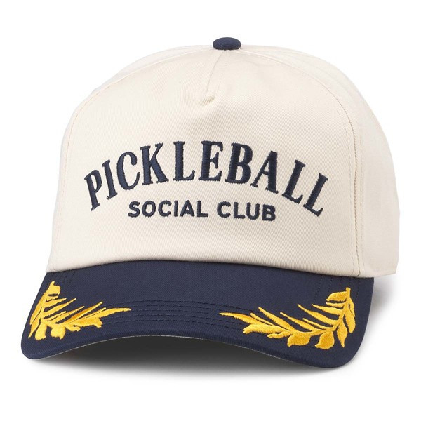 American Needle Club Captain Pickel Ball Snapback Hat One Size Ivory/Navy | Scheels