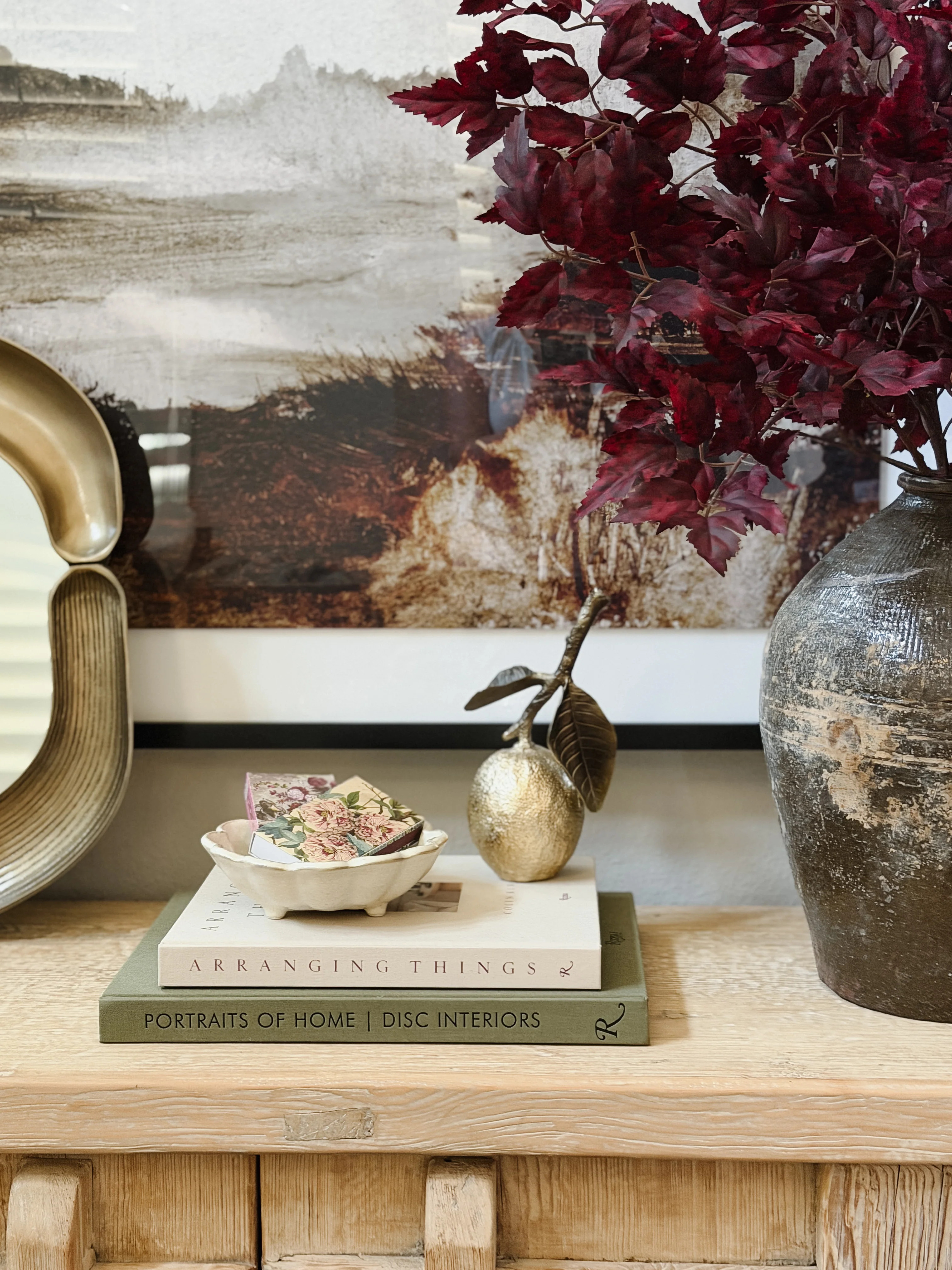 Grape Ivy Leaf Stem in Burgundy, 31" | Cottage and Key