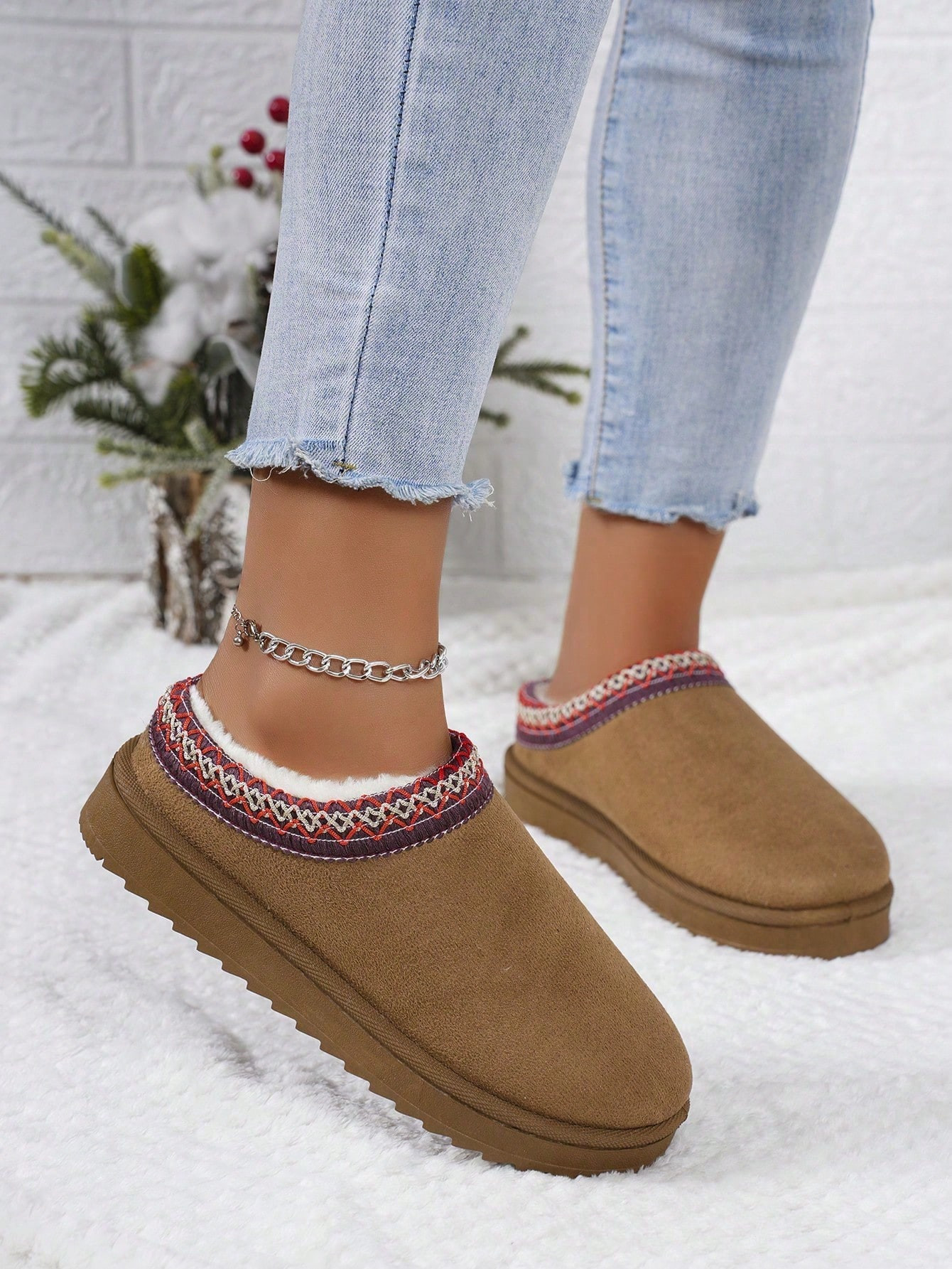 Women's Thick Platform Snow Boots Winter New Style, Outdoor, Increased Height, Thermal Lined, Lea... | SHEIN