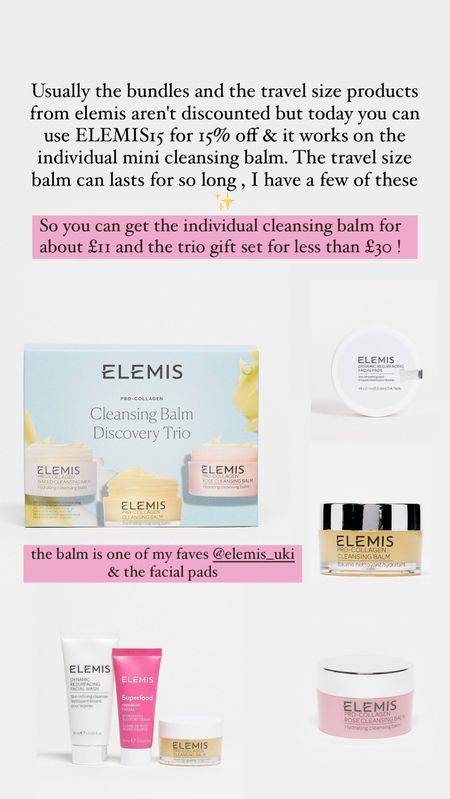 code ELEMIS15 for discount 

- the perfect gifts ! 

#LTKbeauty #LTKsalealert #LTKGiftGuide
