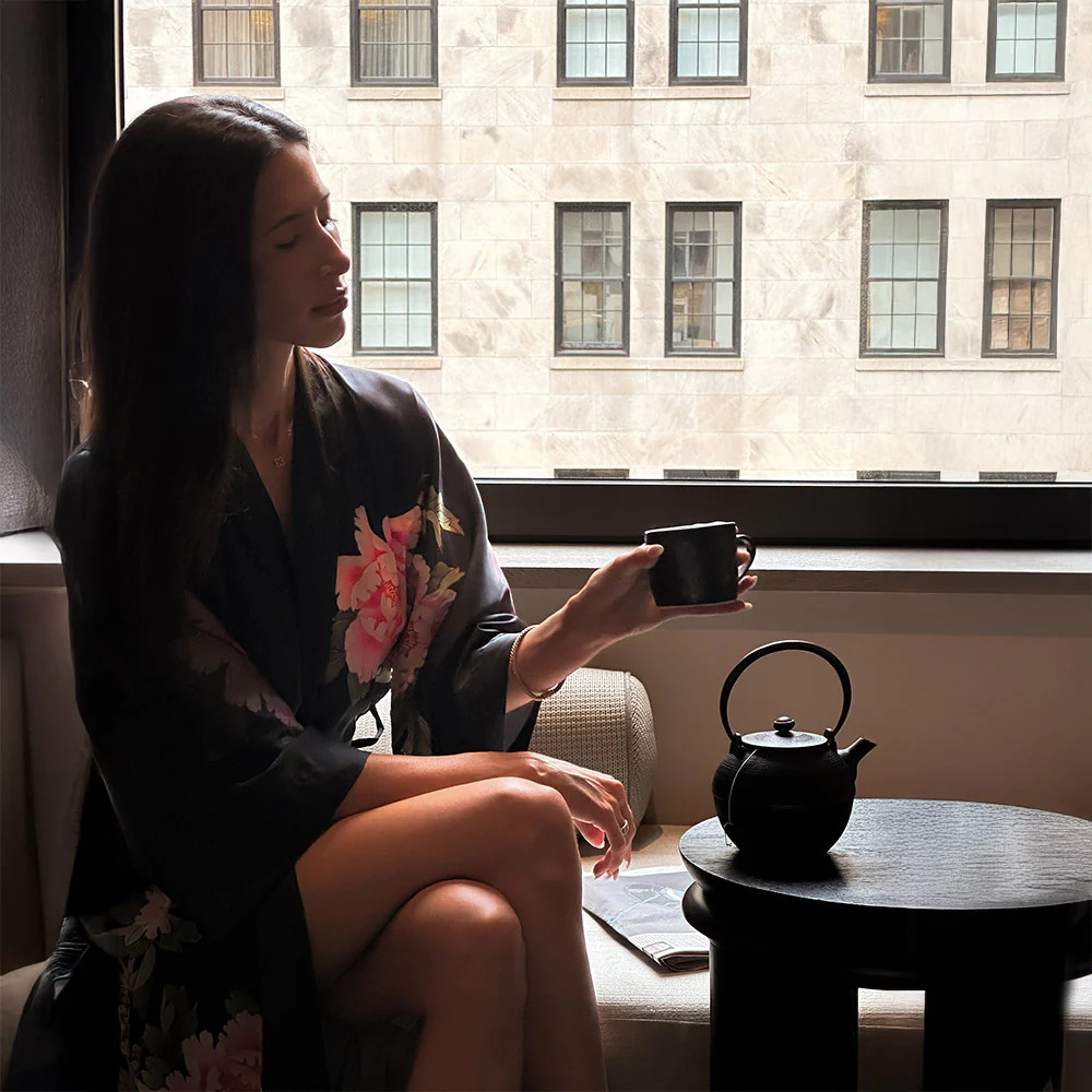 Peony & Bird Long Kimono Robe | KIM+ONO