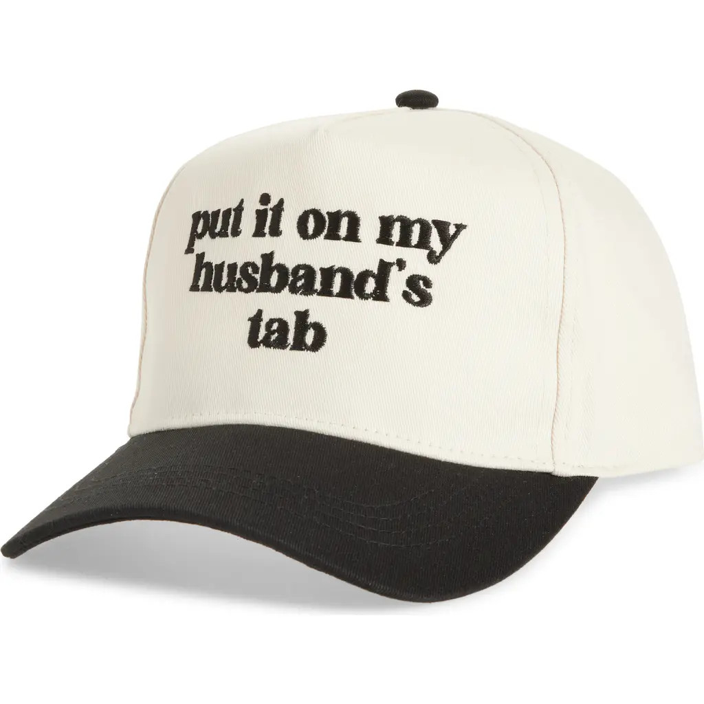 David & Young Put it on Husband's Tab Cotton Baseball Cap in Black at Nordstrom Rack | Nordstrom Rack