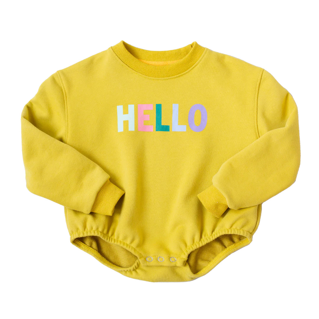 Banana Hello Oversized Bubble Romper | Little Road Co.