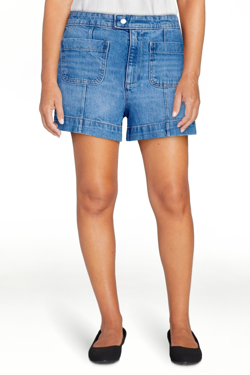 Free Assembly Women's Patch Pocket Denim Shorts, 3" Inseam, Sizes 0-18 | Walmart (US)