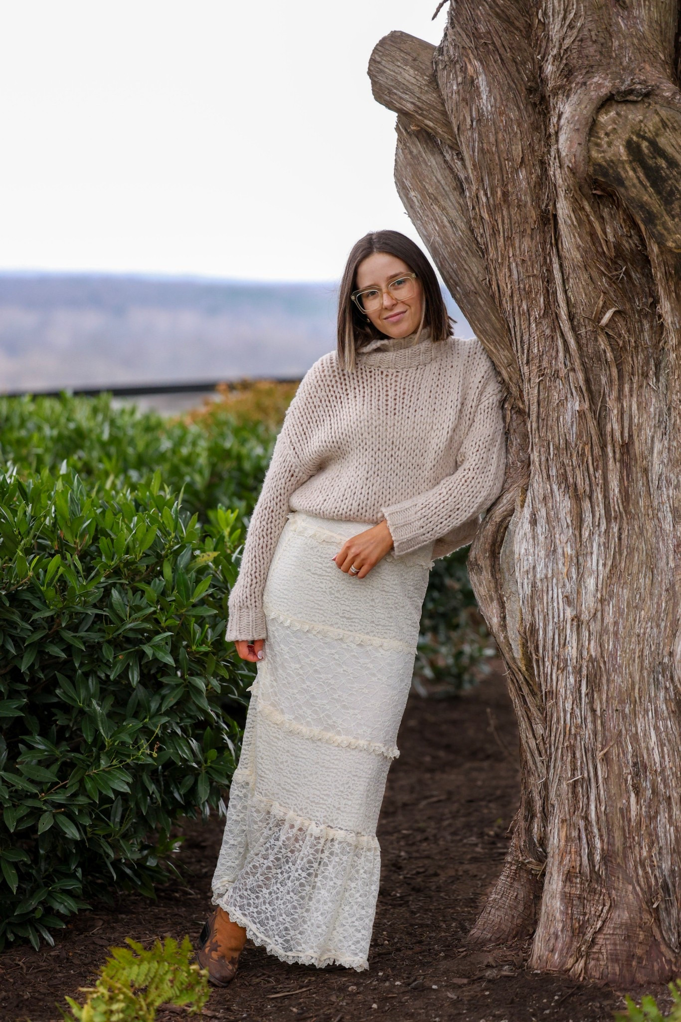 What I wore for a western coastal grandma style photoshoot. I threw this look together with random items I found last second and it actually came together so cute!

Pink Lily chunky knit turtleneck sweater, cream tiered ruffle lace maxi dress and Sage brown cowboy boots 

Sage 4561 women's brown leather wingtip western boots with a snip toe and 1 1/2" heel

Maxi dress, lace maxi dress, lace dress, cream dress, cropped vest, cowboy boots, western boots, western outfit, photoshoot outfit, country concert outfitt

#LTKSeasonal #LTKPetite #LTKdayinmylife