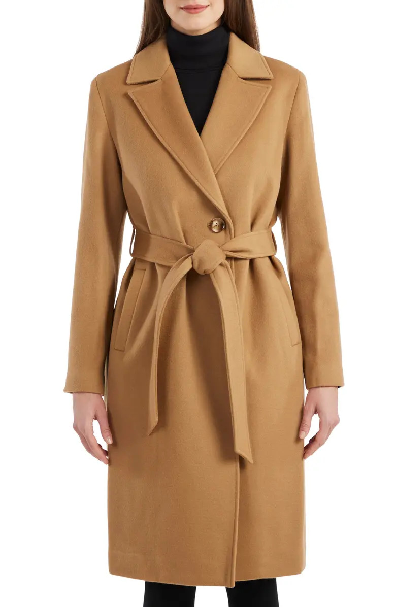 Sofia Cashmere Belted Notch Collar Wool Coat | Nordstromrack | Nordstrom Rack