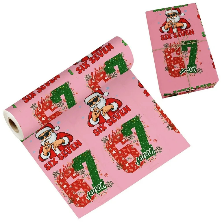 67 Christmas Wrapping Paper, Funny 6 7 Meme Wrapping Paper Rolls, Christmas Gift Wrapping Paper f... | Walmart (US)