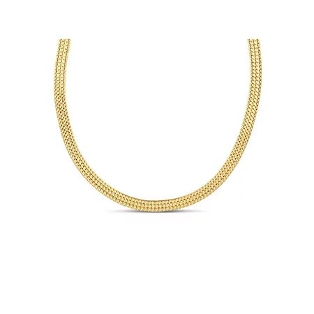 18kt Gold Over Sterling Silver Diamond Cut Glitz Herringbone Necklace, 18 | Walmart (US)