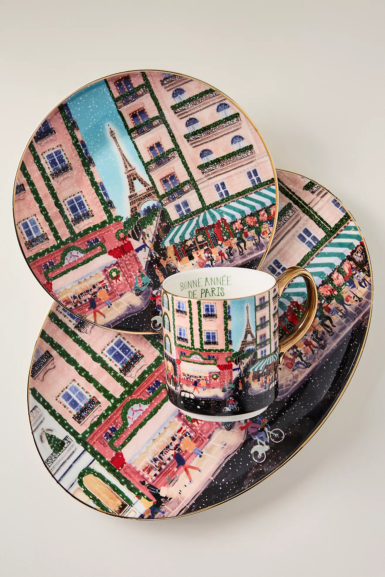 Holiday in the City Stoneware Platter | Anthropologie (US)