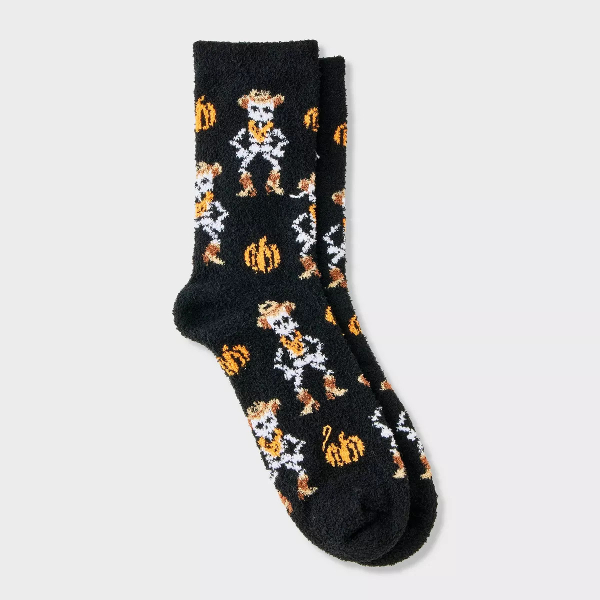 Women's Western Skeleton Halloween Cozy Crew Socks - Hyde and EEK! Boutique™ Black/White/Orange... | Target