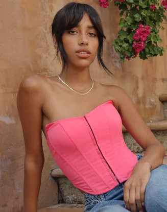 Tie Back Hook & Eye Corset Top | Glassons (AU & NZ)