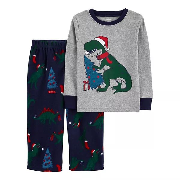 Toddler Boy Carter's Christmas T-Rex Dinosaur Pajama Set | Kohl's