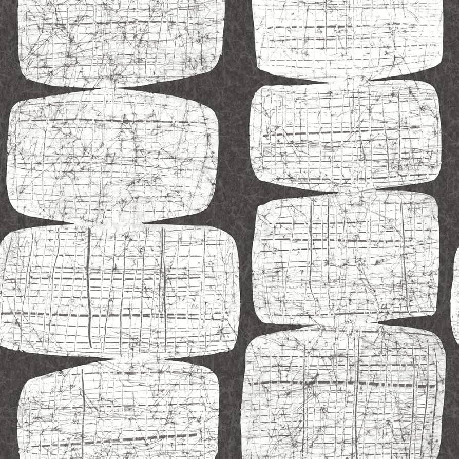 RoomMates RMK12348PL Mid-Century Beads Peel and Stick Wallpaper, Black, White | Amazon (US)