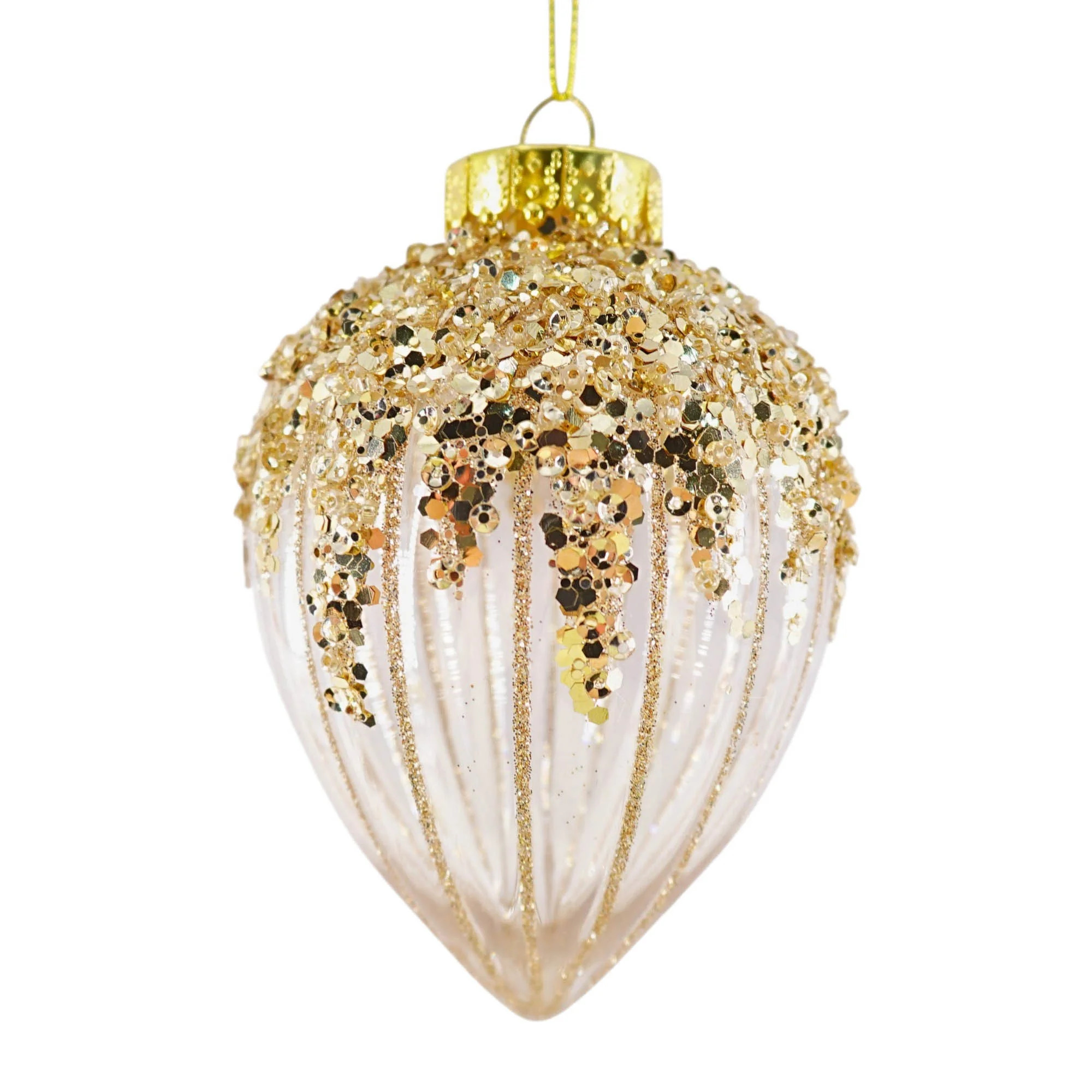 Holiday Time Champagne Gold Glitter/Sequin Drop Ornament | Walmart (CA)